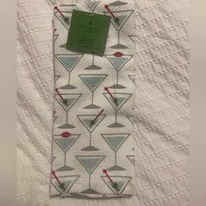 Kate Spade Martini Glass Kitchen Towels  Red and Gray